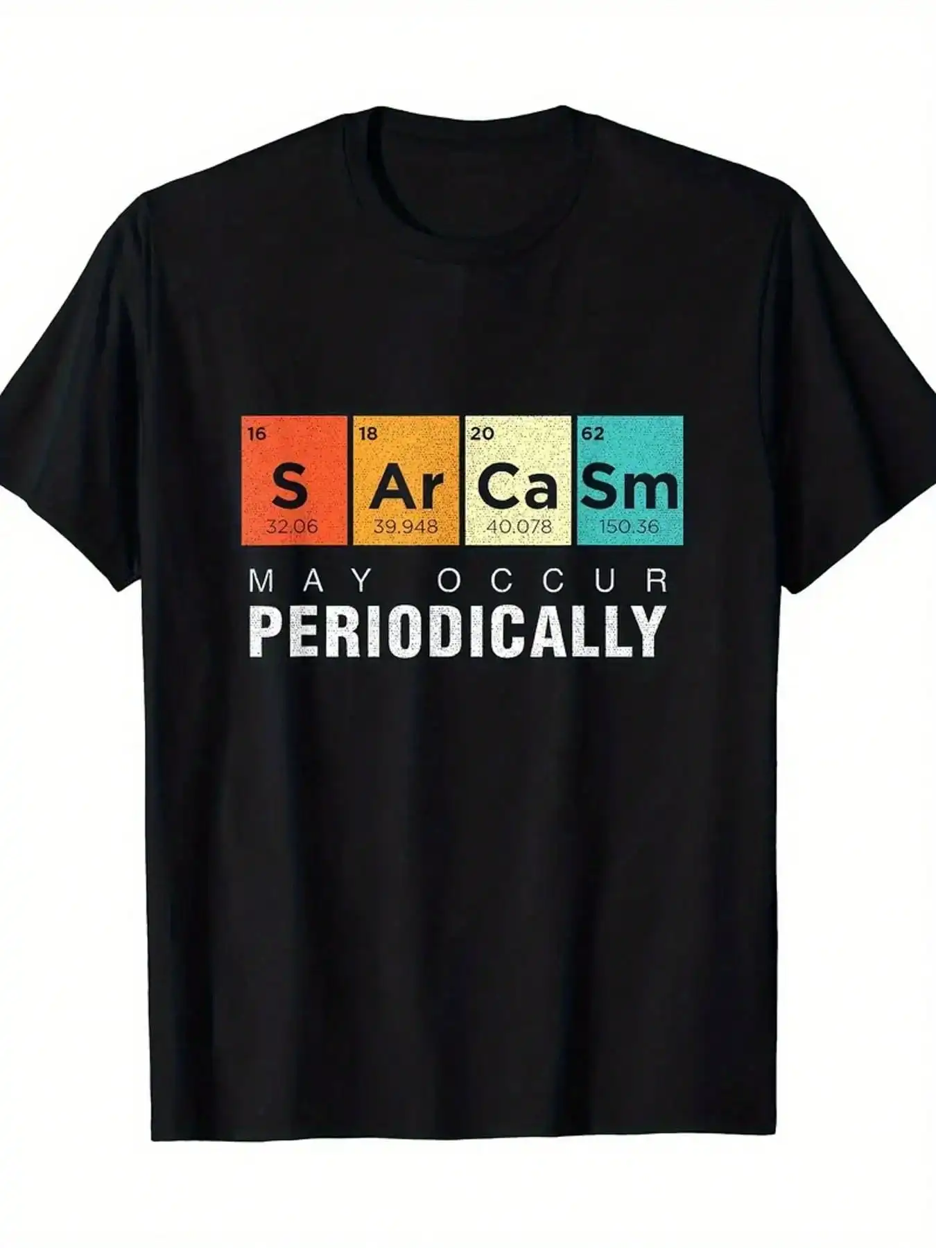 

Men's Short Sleeve Cotton T-Shirt with Periodic Table Graphic Design