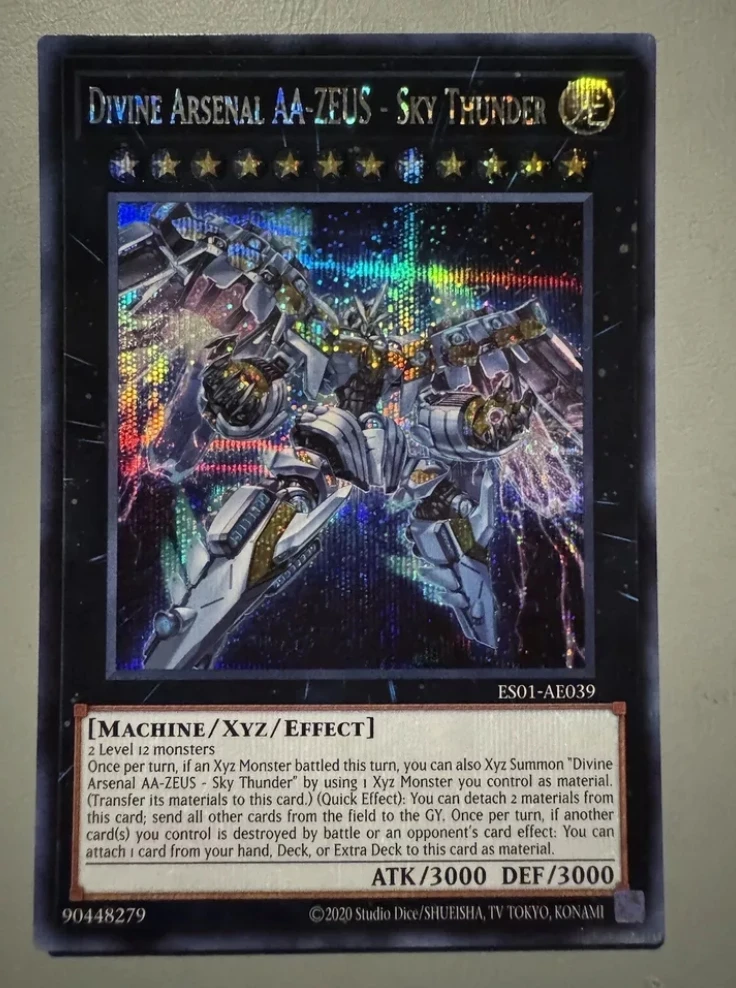 Yugioh KONAMI Duel Monsters ES01-AE039 Divine Arsenal AA-ZEUS - Sky Thunder Secret Rare Asian English Collection Mint Card