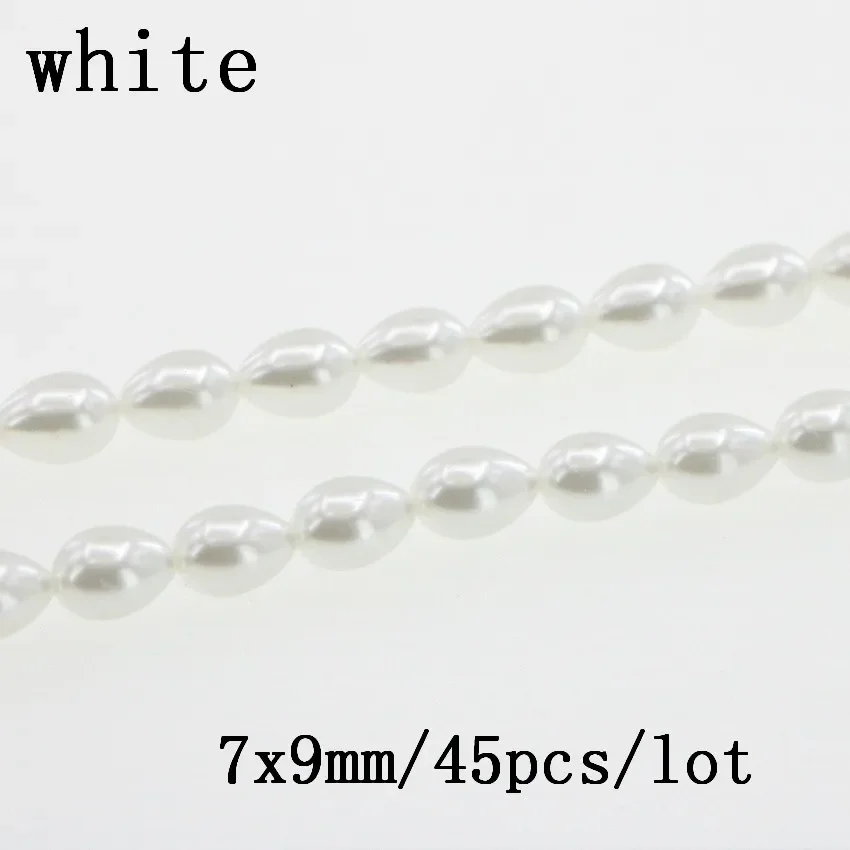 25 color 7x9mm water drop shape shell Imitation pearls accessories jewelry making spacer beads for jewelry making necklace gift