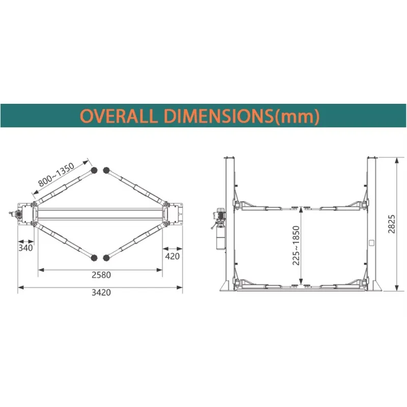 Factory Direct CE Approved Advanced Garage Auto Equipment Two Post Lift 4000kg Two Post Car Lift For Car Garage And Workshop