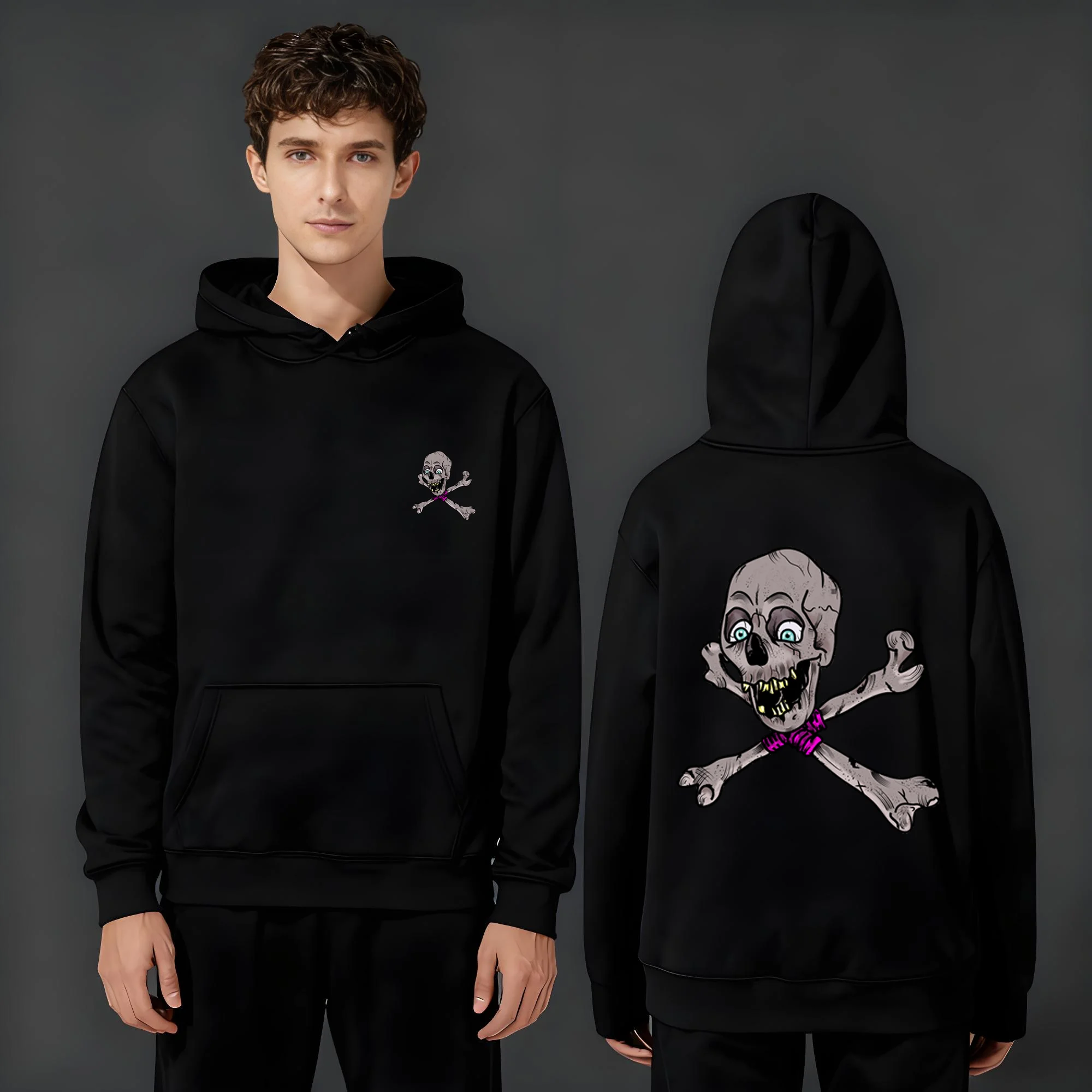 

Новейшая повседневная модная толстовка с капюшоном весом 330 г на 2025 года подходит как для мужчин и женщин с принтом черепа.