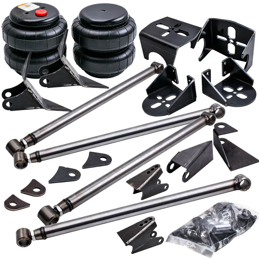 Uni. 4 Link Steel Bars Kit with 2 pcs 2500 Bag Air Ride Suspension Weld On Mount