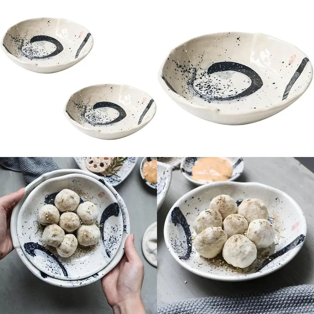 

Ceramic Dipping Bowls Set, 2-Piece Sauce Dish Set for Sushi, Soy Sauce, Snacks, Desserts, Appetizers, Japanese Style