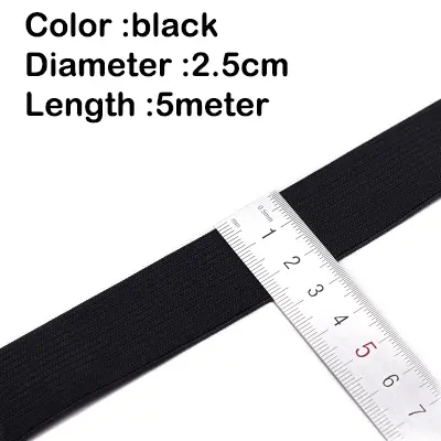 5Meters Sewing Elastic Band Heavy Stretch High Elasticity Knit Elastic Band for Sewing Waistband Elastic White black 10-60MM - Image 13