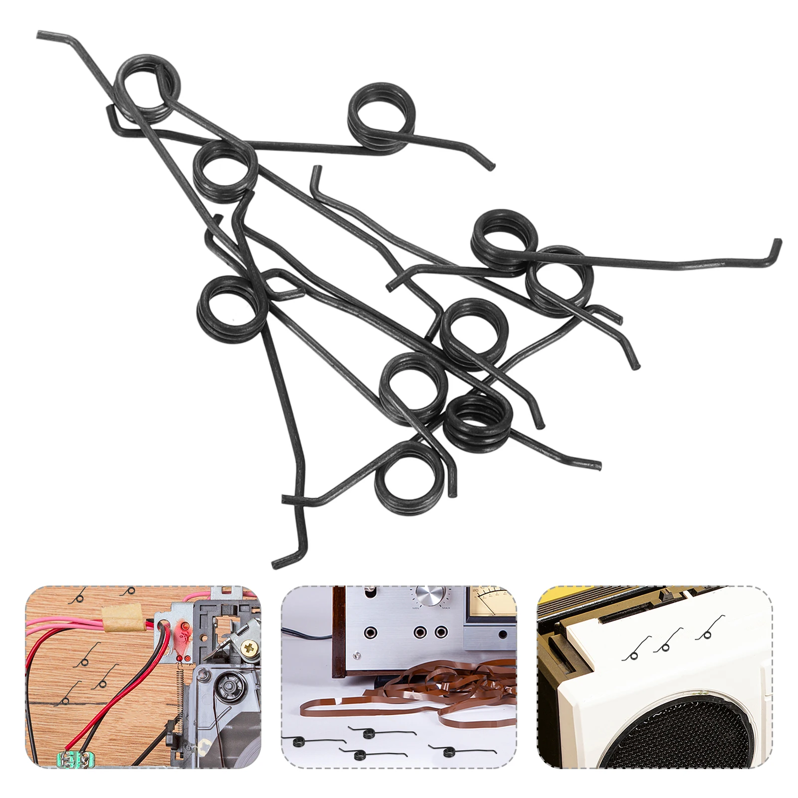 10 Pcs Recorder Spring Fishing Reel Maintenance Kit Pole Repair Tool Bait Springs Buckling Keyboard Long Reach Pruner