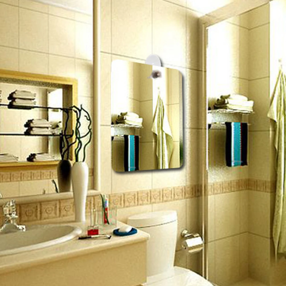 

5 Pcs Mirror Acrylic Wall Reflective Wall Mirrors Decal DIY Tile Mirrors for Home Decor Silver Child Resistant Reflective
