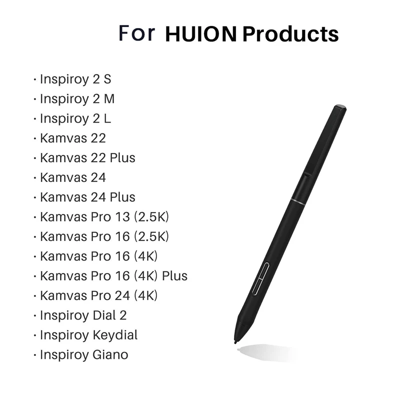 1 Piece PW550S Slim Drawing Pen Black For Huion Inspiroy 2/Giano/Keydial/Dial 2, Kamvas 22 Series, Kamvas 24 Series