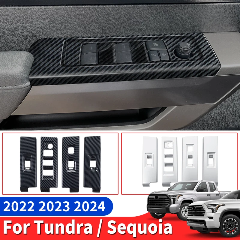 For Toyota Tundra Sequoia   2022 2023 2024 Windows Control Panel Decoration Protective Sticker  Interior Accessories Tuning