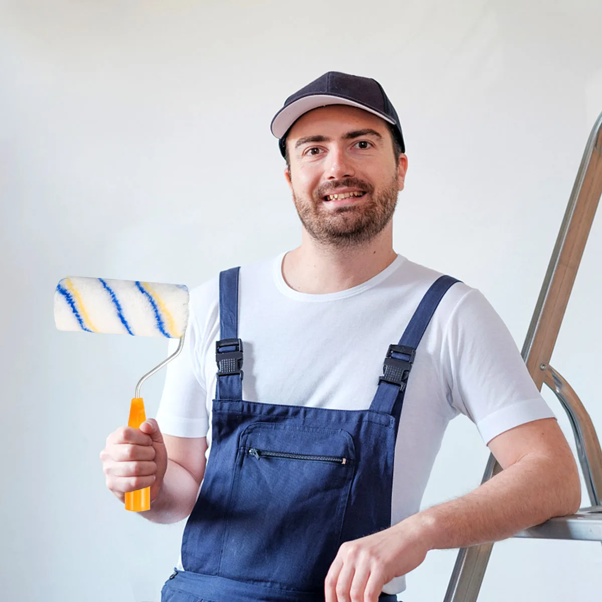 

4Pcs Paint Brush Roller DIY Paint Set Fast Application Wall Painting Tool Plastic Handle Roller Brush Wall Painting Tool