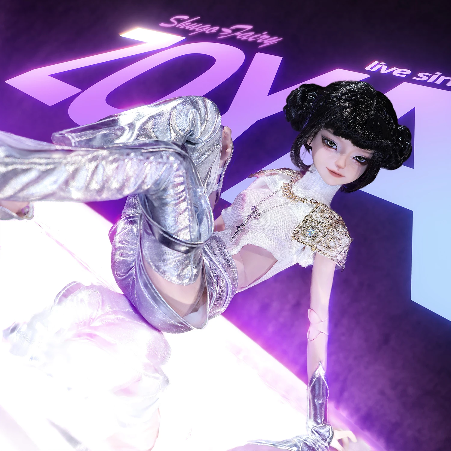 Bjd دمية 1/4 Zoya مجموعة كاملة موضة Y2K أنثى راقصة الشرير الصخرة الملابس Shugafairy أنيمي الراتنج دمية