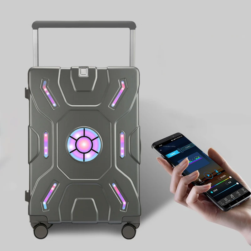 2025 New Trolley Case Bluetooth Connection Light Luggage Thickened 20 inch 24 inch 26 inch Large Capacity Travel Password Box