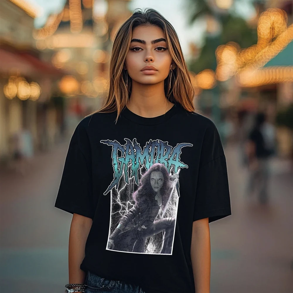 

New Arrival Gamora Guardian of the Galaxy Metal Shirt Unisex Goth Punk Tee Deathmetal Halloween Oversized T-shirt