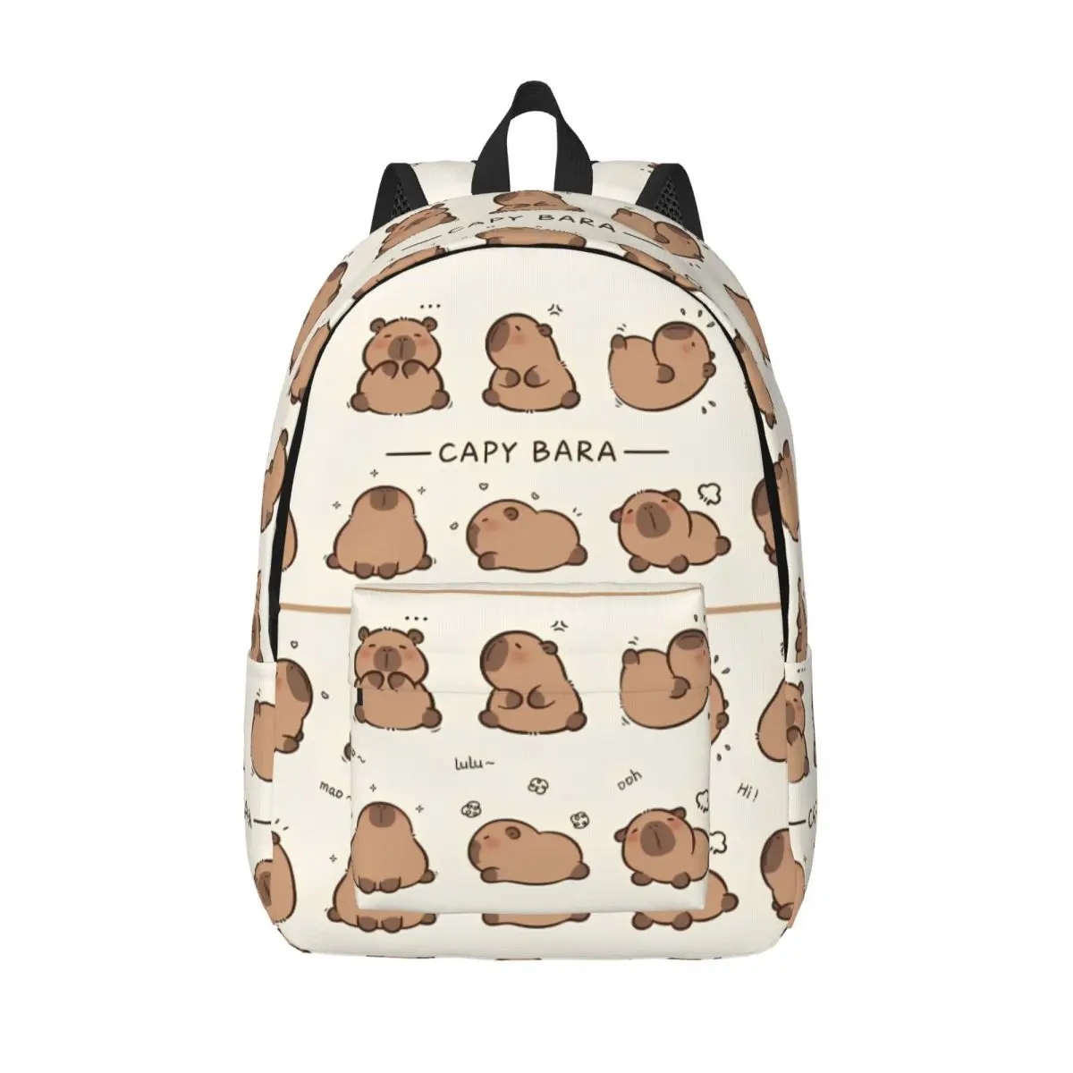

Рюкзак Kawaii Capybara Anime для мужчин и женщин, повседневный студенческий рюкзак для работы, холщовая сумка для ноутбука с мультяшным принтом, прочная