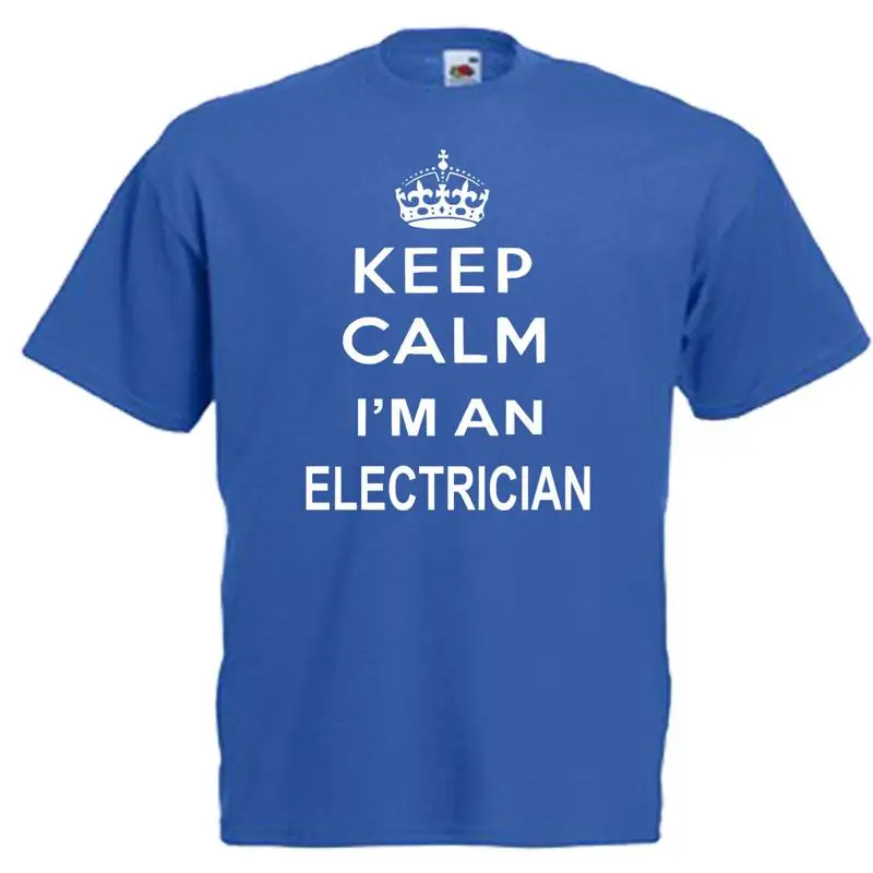 تي شيرت رجالي Keep Calm Electrician Spark للبالغين 12 لونًا مقاس S 3XL