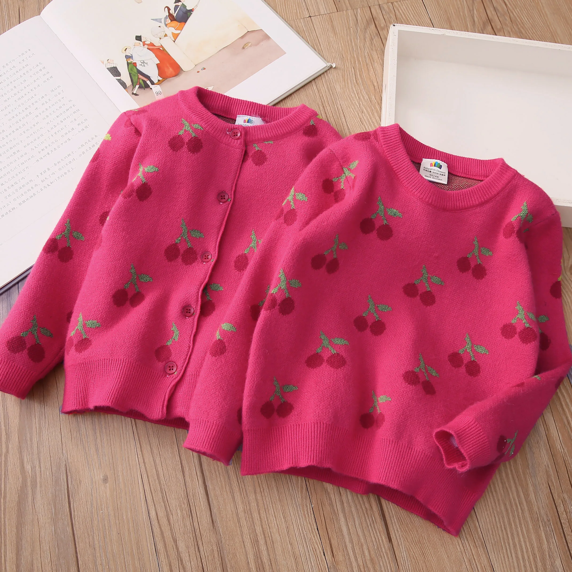 2024 Autumn Winter Fashion 2 3 4 5 6 8 10 12 Years Children Clothing Kids Thicken Knitted Jacket Cardigan Sweater For Baby Girl