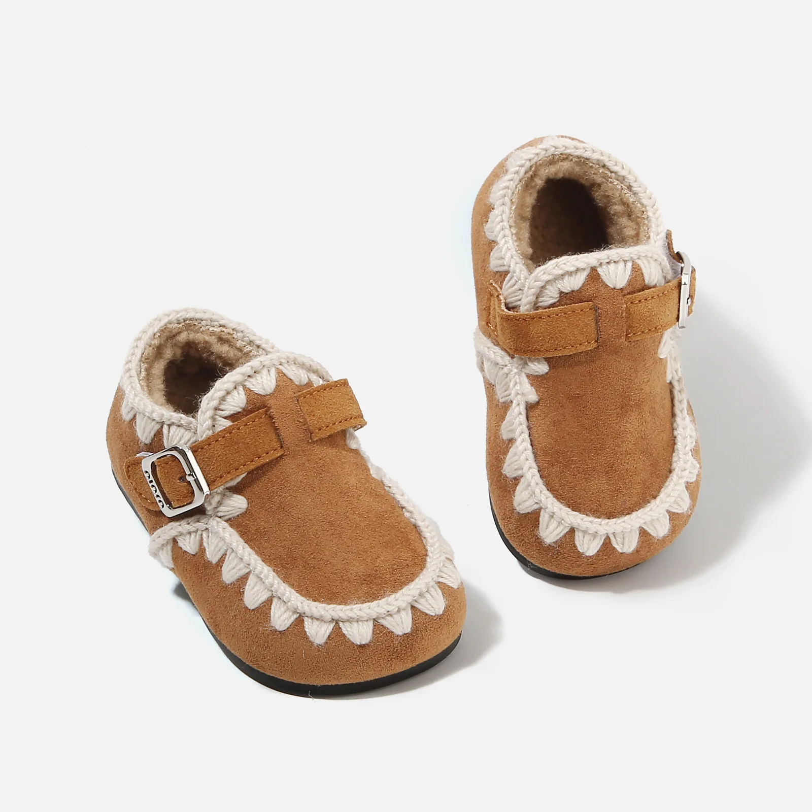 

2025 New Autumn Winter Kids Plush Lined Shoes Embroidered Anti-Slip Flat Soft Sole Comfortable Versatile Cotton Shoes