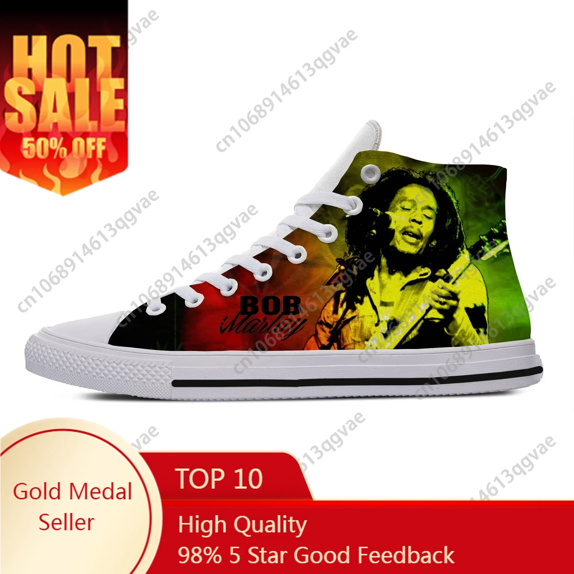 

Hot Bob Marley Summer Fashion Cool High Top Sneakers Mens Womens Teenager Canvas Lightweight Sneaker Couple Custom Made Shoes