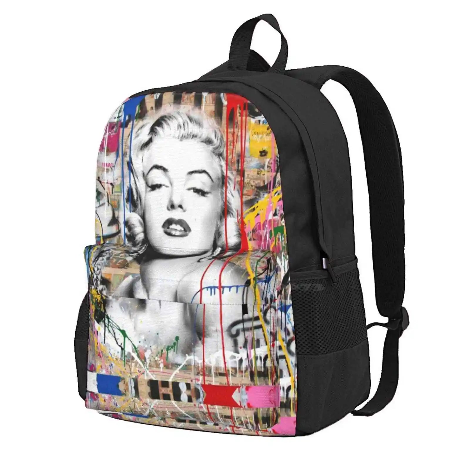 Marilyn Monroe Colorful Pop Art Mashup Banksy Hot Sale Schoolbag Backpack Fashion Bags Mr Brainwash Banksy Urban Contemporary