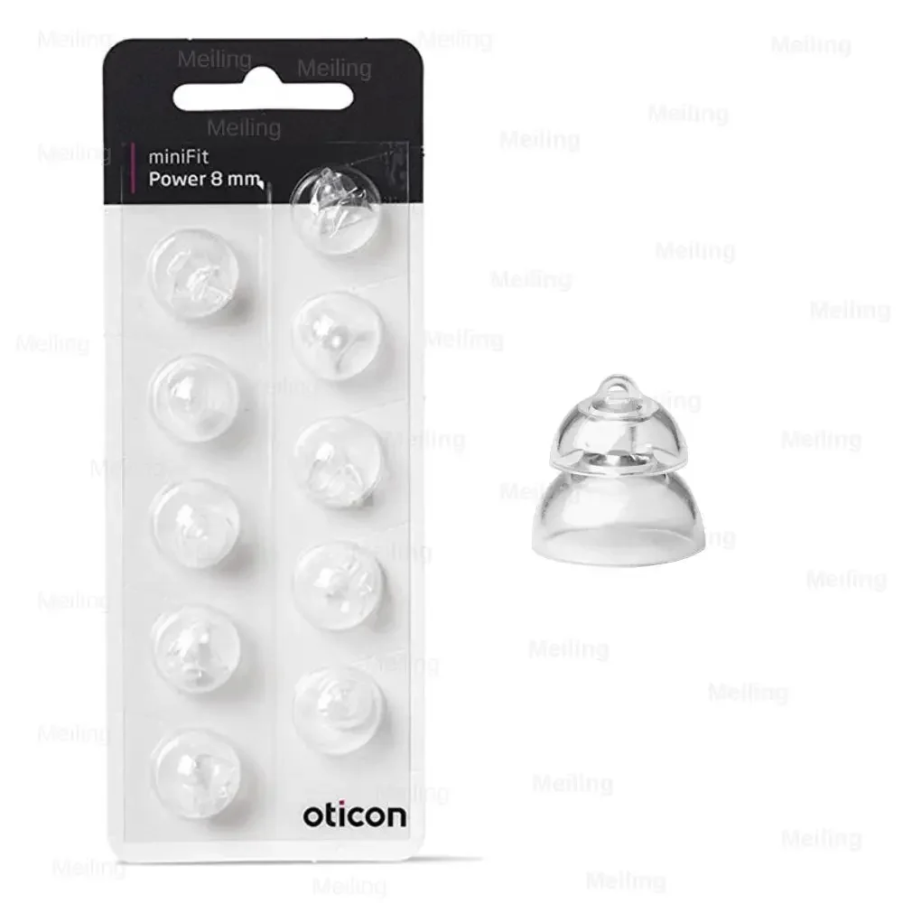 Oticon Hearing aid Pack of 10pcs oction miniFit Power 6mm 8mm 10mm 12mm Ear Tip Double Dome for Oticon Mini RITE Hearing Aids