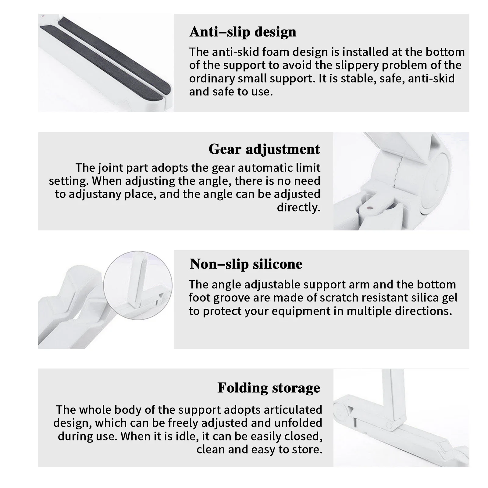 Adjustable Tablet Stand Portable Desktop Phone Holder Multi-Angle Desktop Stand Holder Dock Compatible With Tablets And Cell