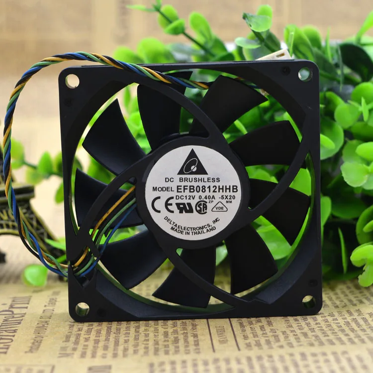 Imagem -02 - Pwm Ventilador para Delta Efb0812hhb 8cm 80*80*15 mm 8015 12v 0.4a Dissipador de Calor Cpu Cooler de Computador 10 Pcs 80 mm