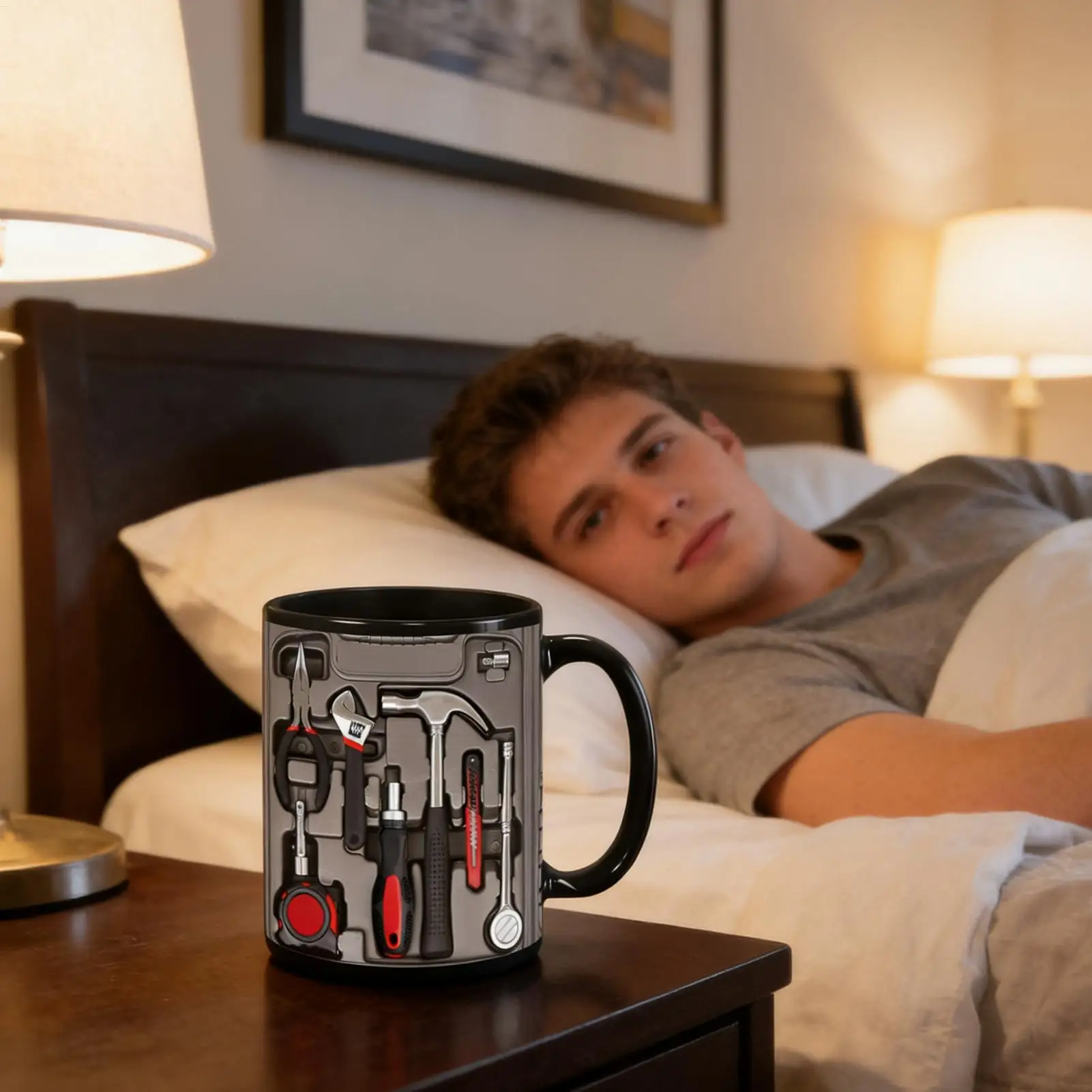 Mechaniker schwarze Tasse schwarze Keramik-Kaffeetasse für Mechaniker