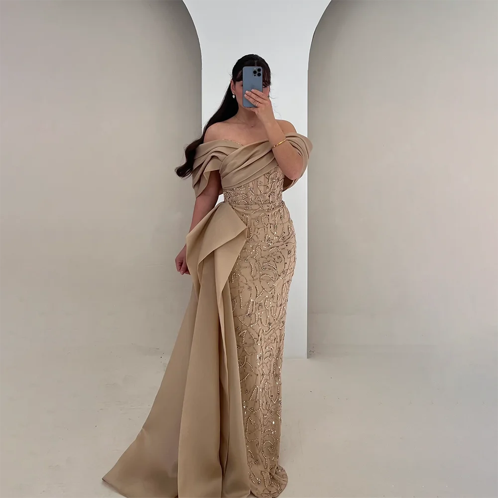 

Elegant Evening Dress Sweetheart Neck Prom Dresses Off Shoulder Lace Appliques Ruffle Straight Formal Cocktail Gown Customized