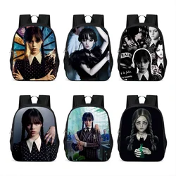 Wednesday Addams Backpack, Children School Students Bags, Oxford Material, Soft Back Design, Nevermore Academy Poster