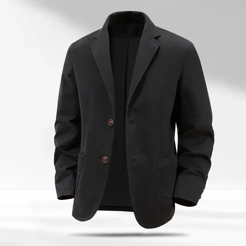 Mens Pure Cotton Suit Jackets Casual Two Button Slim Fit Blazers Suit Sport Coats with Pockets Men's Business Single Jacket