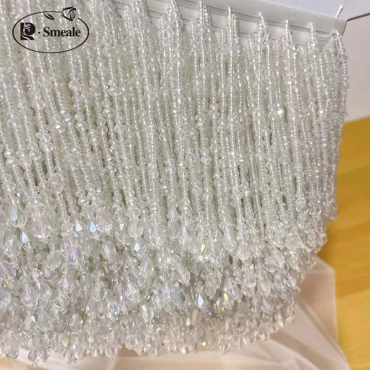 .5 colori, accessori per abiti con nappe a tubo, finiture in pizzo, abiti da sposa e da sera, decorazioni con perline, RS24463-2