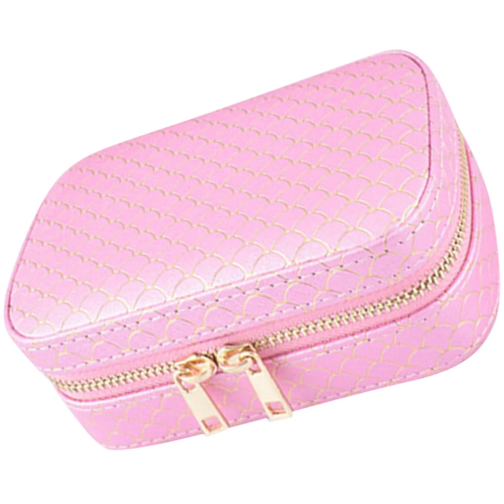 Portable Travel Jewelry Box Small Zipper Design Jewelry Organizer Case for Rings Earrings Necklaces Storage Organizer Box