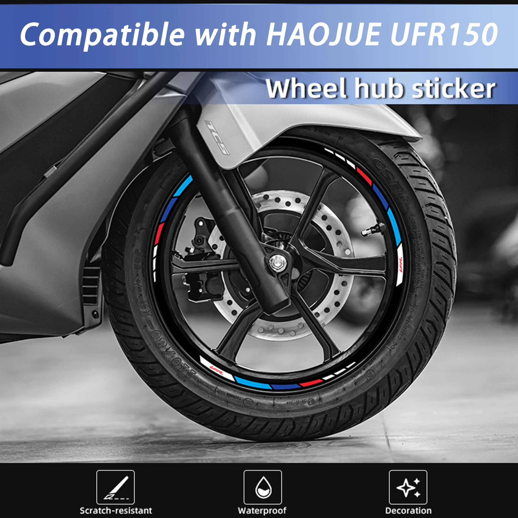 Reflective Wheel Rim Sticker Decals Compatible With Haojue UFR150 Motorcycle Body Decor Decal Waterproof Mod Parts
