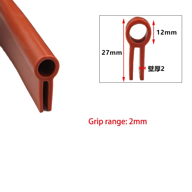 NONE 1Meter Silikon Dichtung Streifen U Typ Mit Top Blase Ofen Hohe Temperatur Gummi Anti-kollision Streifen Metall Rand banding Teile 5