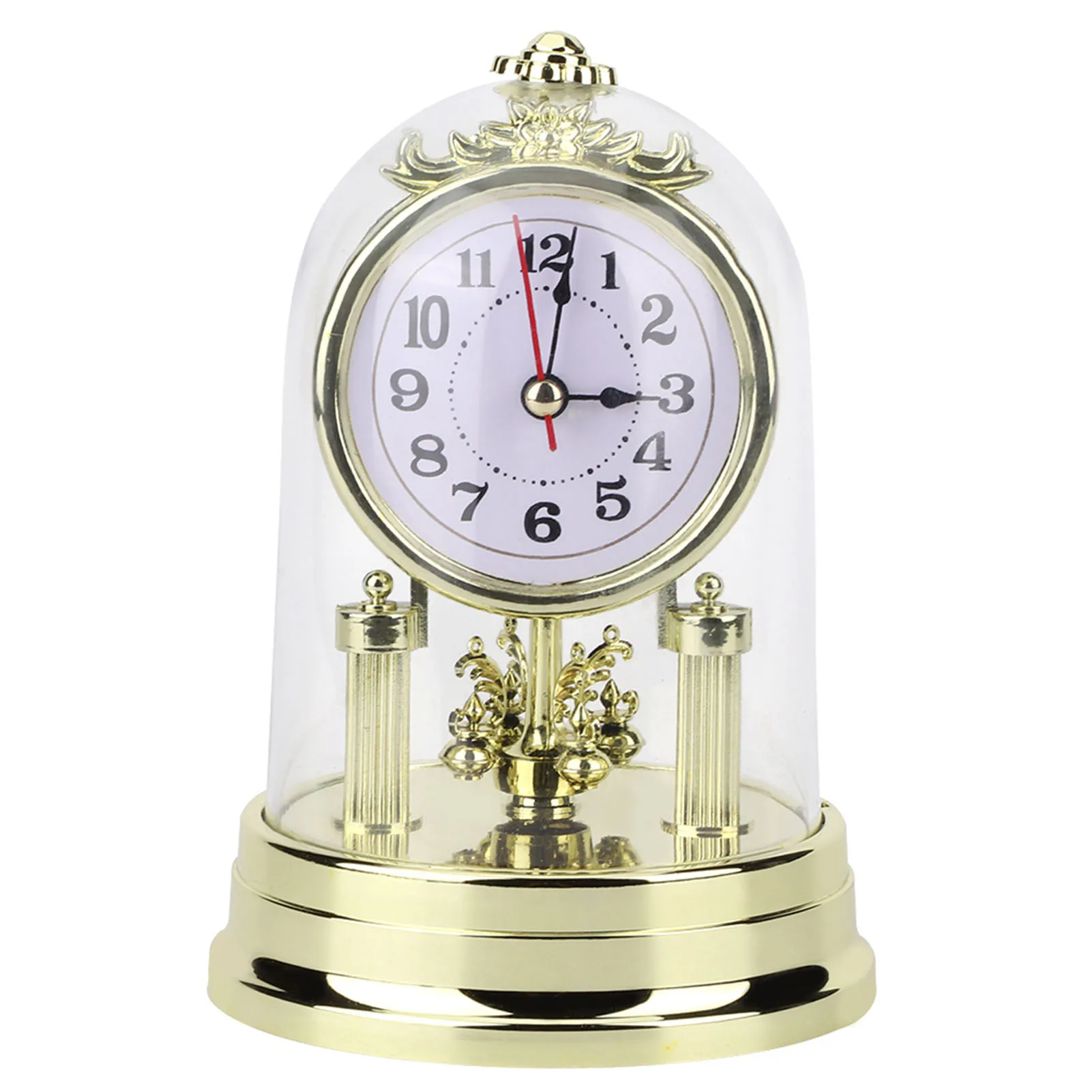 Europese retro vintage tafelklok antieke stille niet-tikkende bureauklok analoge decoratieve klok voor woonkamer slaapkamer huis