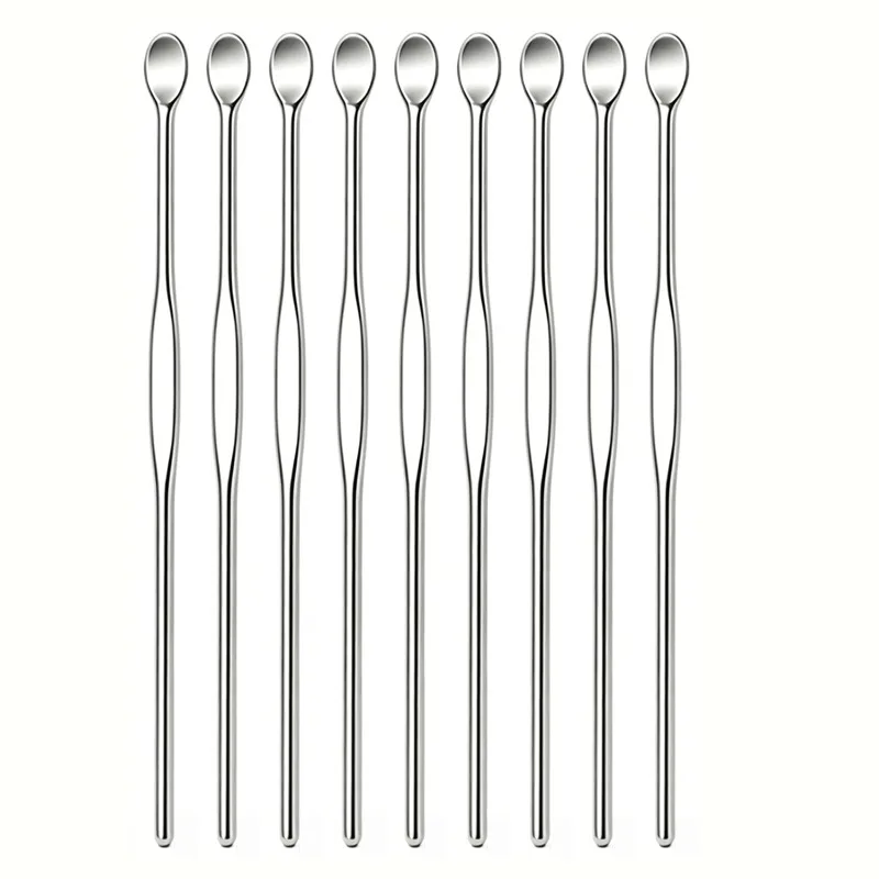 7/9Pcs Stainless Steel Ear Pick Set Non-Slip Handle Safe Round Tip Reusable Ear Wax Scoops Adults Ear Cleaning Supplies