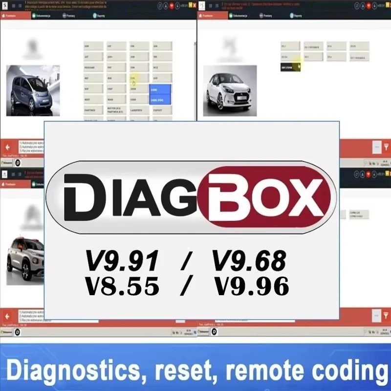 Diagbox-software de diagnóstico de coche V9.96/2023/9,91/8,55, multilenguaje, completamente funcional para Peugeot y Citroen, úl