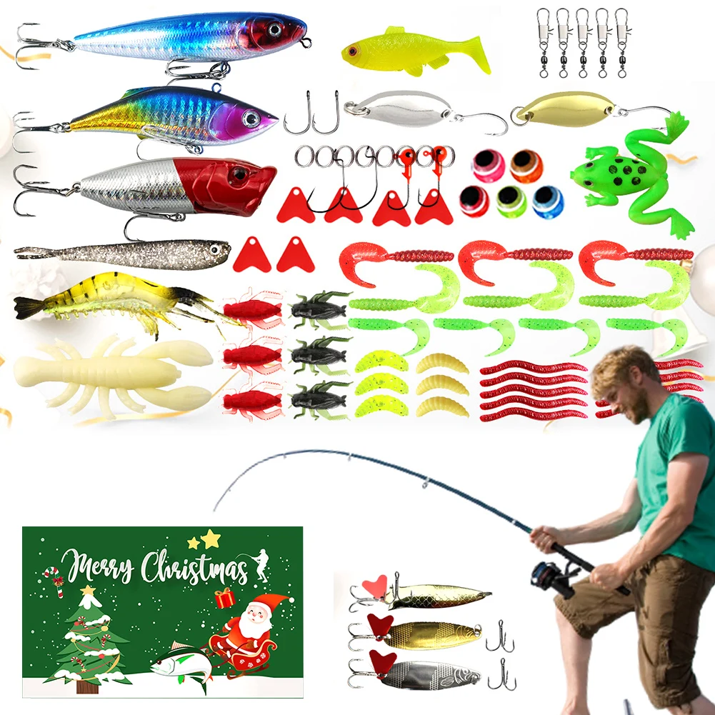 

Набор рыболовных приманок: мягкие и твердые приманки, рождественский подарок для отца, дедушки, парня