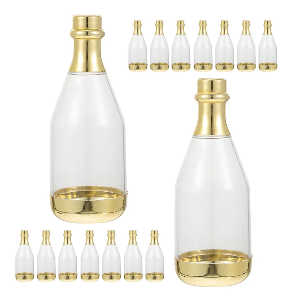 

30Pcs Mini Wine Bottle Shaped Candy Boxes Clear Plastic Decorative Party Favors for Wedding Birthday Shower Elegant