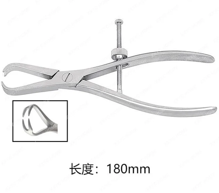 Self-Locking Double-Point Reset Forceps Small Animal Surgery Veterinary Grasping Forceps