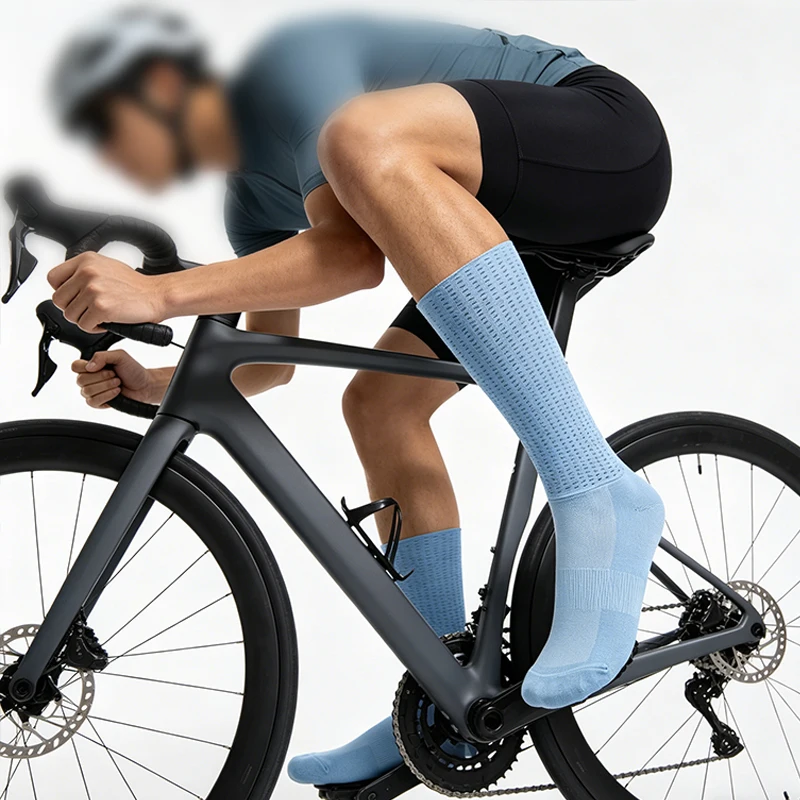 Gel New Summer Aero Bike Team Cycling Socks Silica Non-slip Breathable Pro Racing Sports Socks Men Women Calcetines Ciclismo