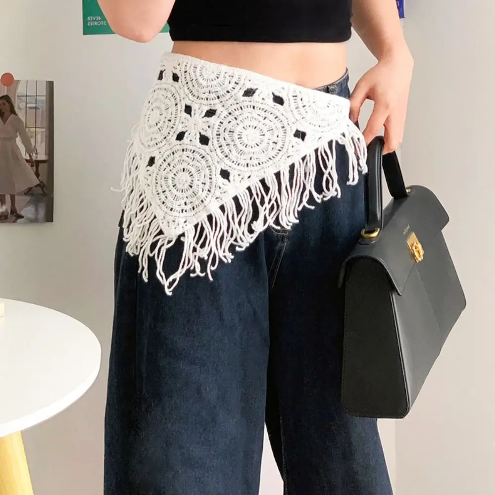 우아한 보헤미안 터번 니트 삼각형 헤드스카프 커머번드 컬러풀 에스닉 스타일 허리띠 숄 스카프 힙 스카프 여름용