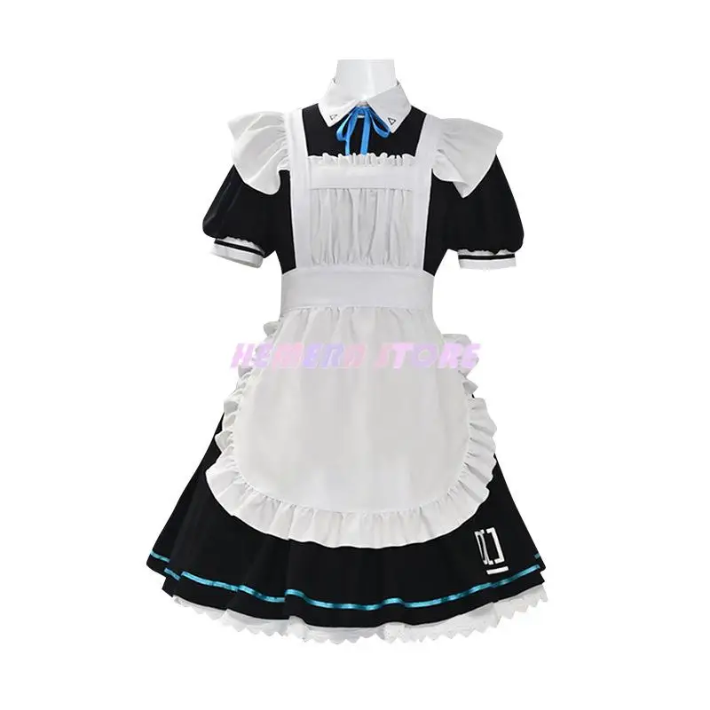 Spiel blau Archiv Anime Tendou Arisu Cosplay Kostüm Perücke Französisch Dienst mädchen Lolita Rock Frau Kawaii sexy Karneval Halloween Anzug