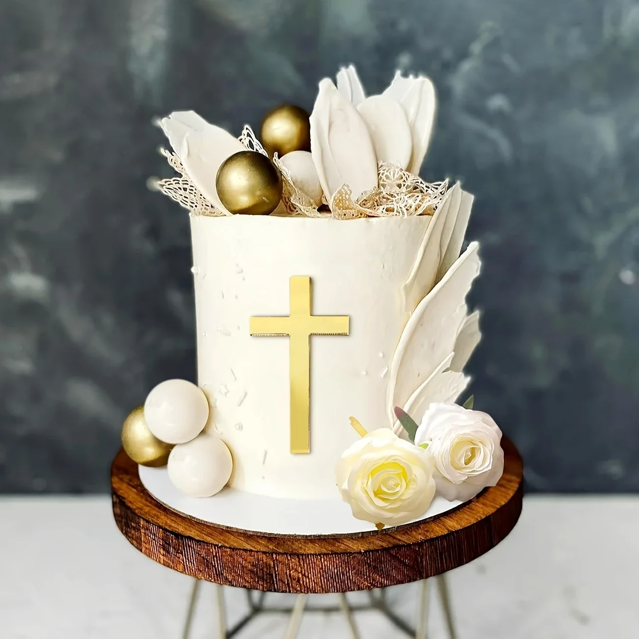 2/4/6 stücke Gold Kreuz Kuchen Topper Acryl Kreuz Geburtstag Cupcake Dekorationen DIY Taufe Erstkommunion Baby Dusche hochzeit Party – Detail 6
