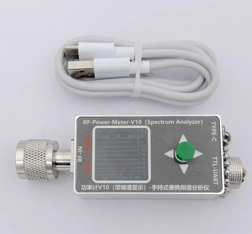 

35M-4.4GHz N-type RF Power Meter V10 W Spectrum Analyzer Display TYPE-C Communication -70~+30dbm Attenuator Power Detector EMC