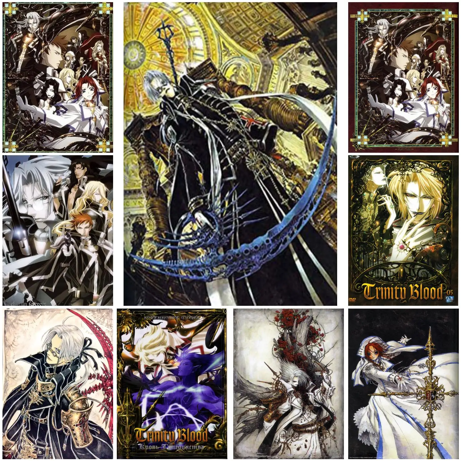 manga trinity blood Poster Prints Wall Art Canvas Painting Poster For Modern Family Living Room Home Decor