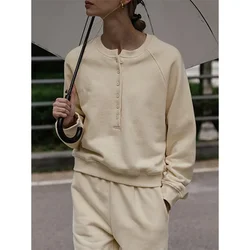 Women's Casual Cotton Fleece Two-Piece Set Long Sleeve Hoodie And Sweatpants Jogger Tracksuit Comfortable Trousers Outfit