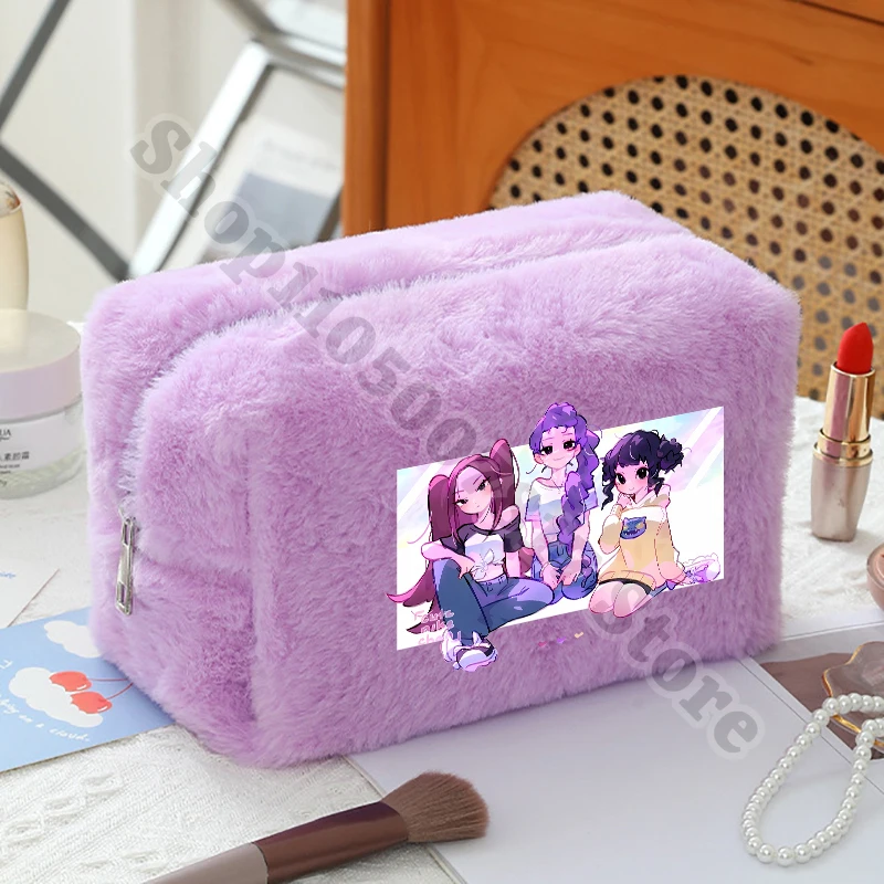 KPop شيطان الصيادين النساء أنيمي أفخم حقيبة مستحضرات التجميل فتاة الكرتون لطيف حقائب مكياج موضة أحمر الشفاه كيس التخزين اكسسوارات الهدايا #2