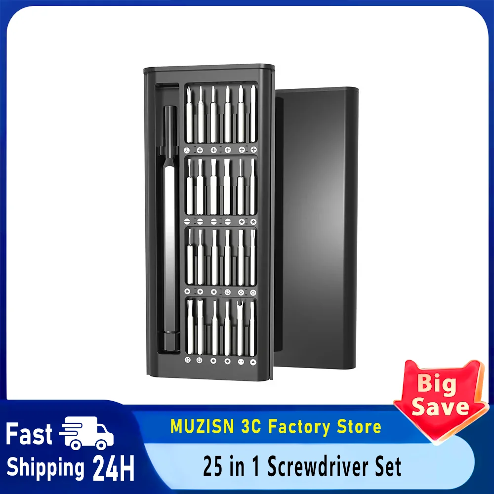 Magnetisches Präzisions-Schraubendreher-Set, 25 in 1, mit 24 Mini-Taschenschraubendreher-Sets, geeignet für die kleine Reparatur von Mobiltelefonen