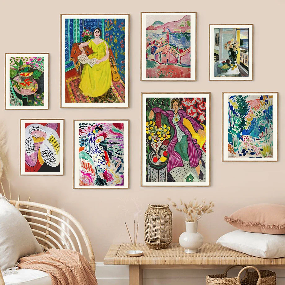 

Matisse Art Prints Abstraction Portrait Impressionism Wall Art Canvas Painting Nordic Gallery Museum Exhibition Poster