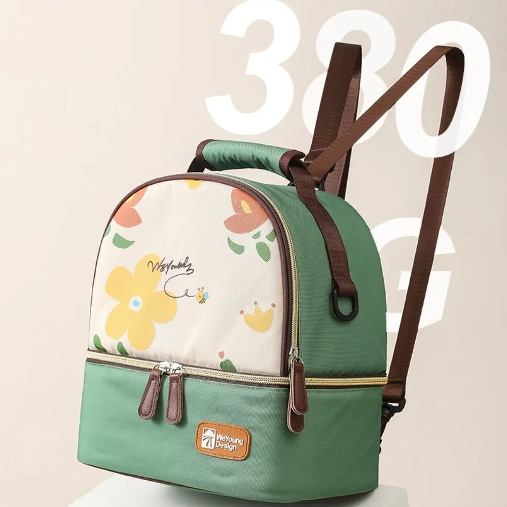 Multifunctional Maternity Backpack Portable Double Layer Breastmilk Cooler Bag Large Capacity Lightweight Insulated Storage Bag